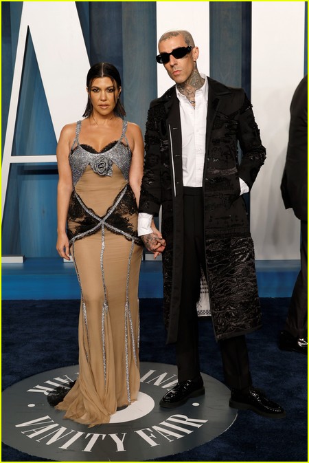 Kourtney Kardashian, Travis Barker at the Vanity Fair Oscar Party 2022