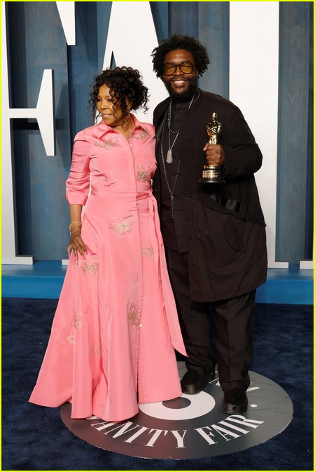 Jacqui Andrews, Questlove at the Vanity Fair Oscar Party 2022
