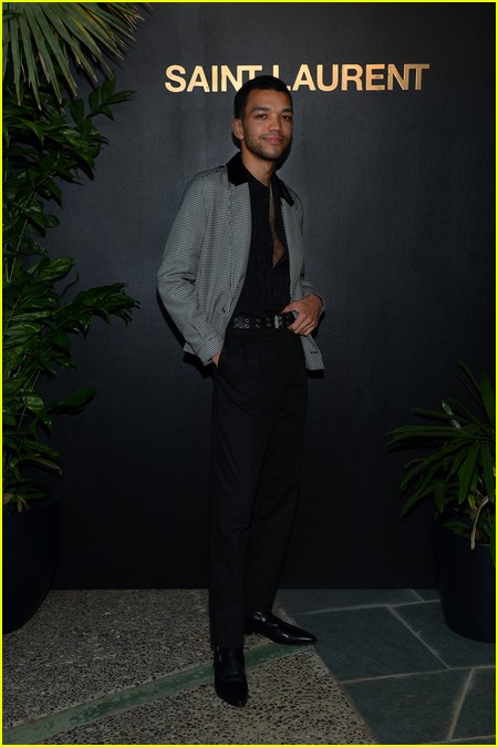 Justice Smith at the Saint Laurent Pre-Oscars Party
