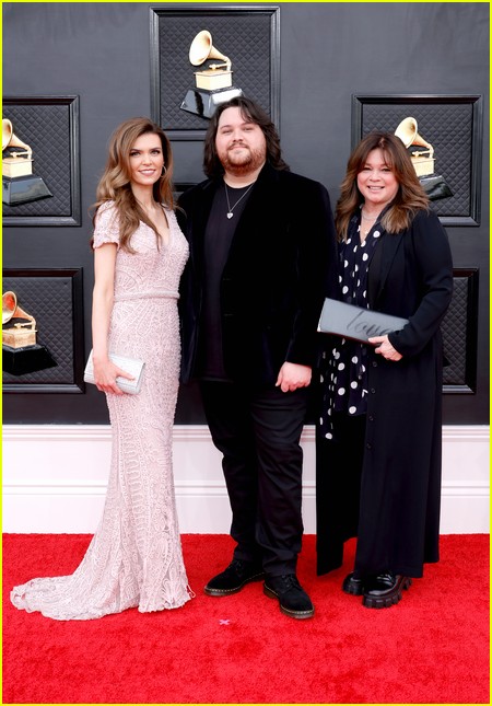 Andraia Allsop, Wolfgang Van Halen, Valerie Bertinelli on the Grammys 2022 red carpet