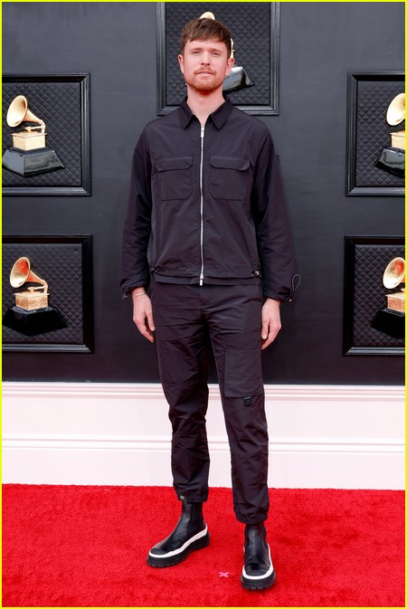James Blake on the Grammys 2022 red carpet