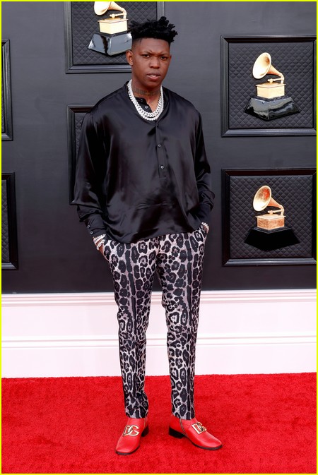 Yung Bleu on the Grammys 2022 red carpet