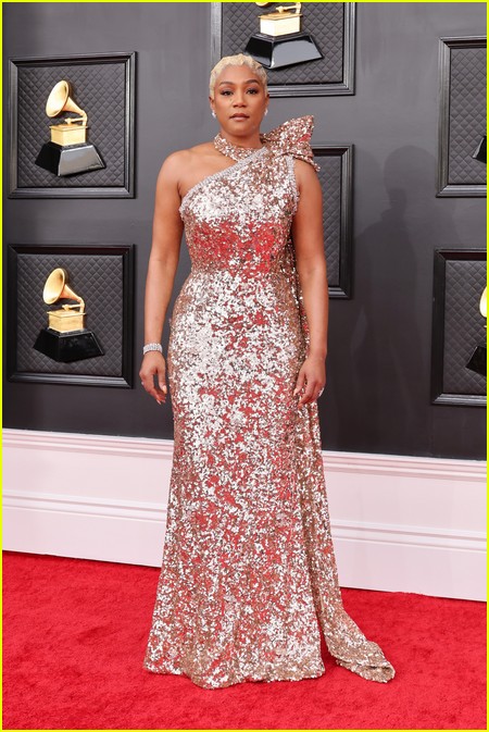 Tiffany Haddish on the Grammys 2022 red carpet