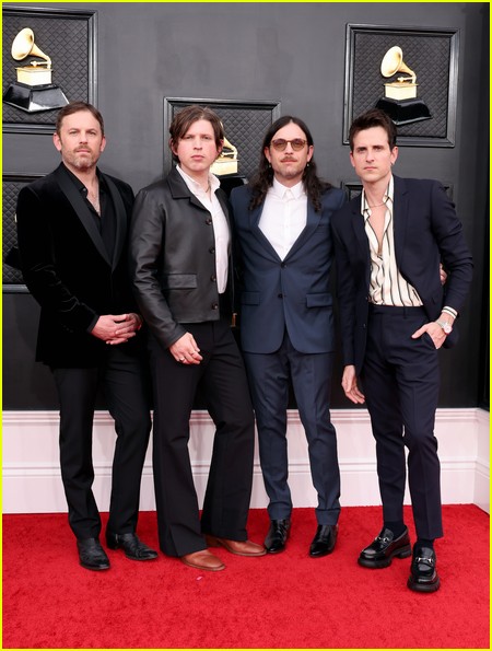 Kings of Leon on the Grammys 2022 red carpet
