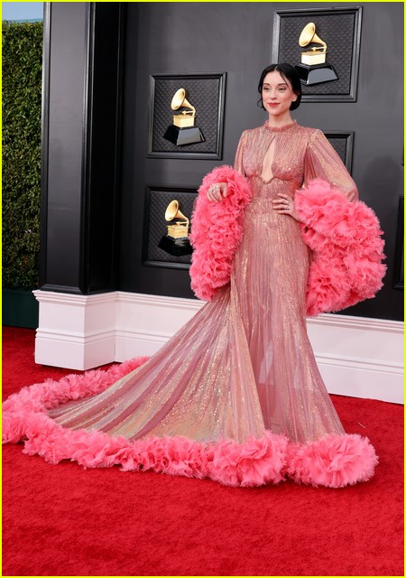 St. Vincent on the Grammys 2022 red carpet