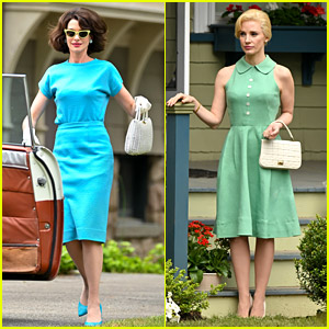 Anne Hathaway & Jessica Chastain Transform Into 1960s Housewives on 'Mother's Instinct' Set - First Photos!