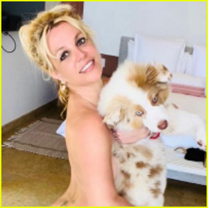 Britney Spears Poses Nude With Her Dog Sawyer