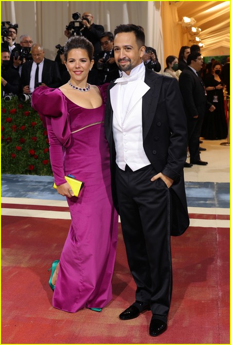 Lin-Manuel Miranda and wife Vanessa on the 2022 Met Gala red carpet