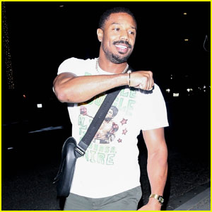 Michael B. Jordan Heads Home After Grabbing Dinner with Manager Phil Sun