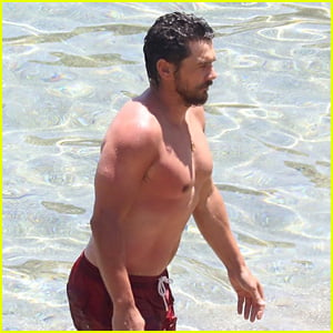 James Franco Spotted Shirtless at the Beach in Greece with Longtime Girlfriend Izabel Pakzad