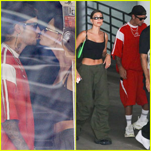 Justin Bieber & Wife Hailey Share a Kiss in Rare Outing After Ramsay Hunt Syndrome Diagnosis