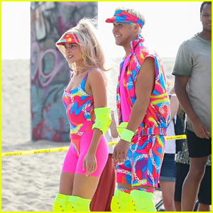 'Barbie' Set Photos: Margot Robbie & Ryan Gosling Wear Bright Neon Outfits While Roller-Blading in Venice!