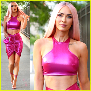 Megan Fox Turns Heads In A Bright & Shiny Hot Pink Look in NYC