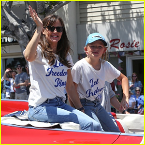 Jennifer Garner Rides in Fourth of July Parade with Son Samuel - See Photos!