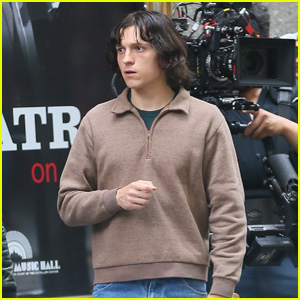 Tom Holland Gets to Work on the Set of 'The Crowded Room' in NYC