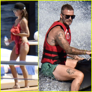 Victoria Beckham Wears Red Bikini as David Beckham on Vacation in Italy Victoria Beckham Wears Red Bikini as David Beckham Goes Jetskiing on Vacation in Italy | Bikini, Beckham,