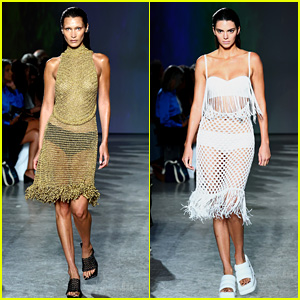Bella Hadid Wears Sheer Outfit While Walking in Proenza Schouler Show with Kendall Jenner (Photos)