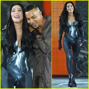 Cher Wows in Metallic Outfit While Closing Balmain Fashion Show in Paris