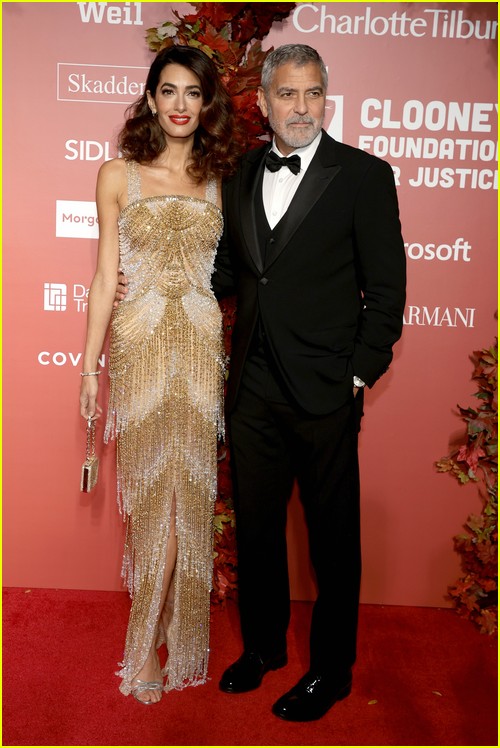 George and Amal Clooney at the Clooney Foundation Albie Awards
