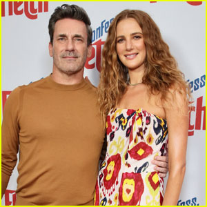 Jon Hamm is Supported by Girlfriend Anna Osceola at 'Confess, Fletch' Premiere