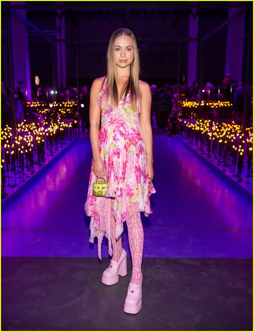 Lady Amelia Windsor at the Versace Milan show