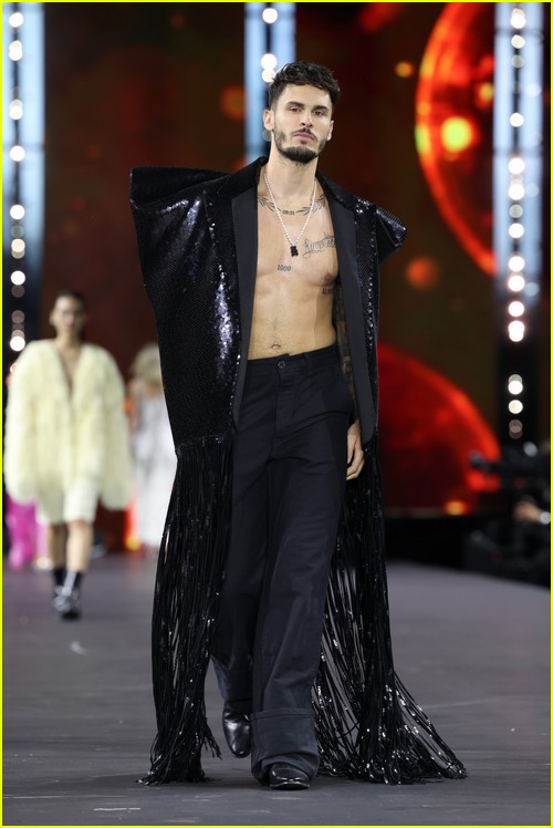 Baptiste Giabiconi on the runway for the L'Oreal Paris show