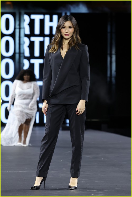 Gemma Chan on the runway for the L'Oreal Paris show