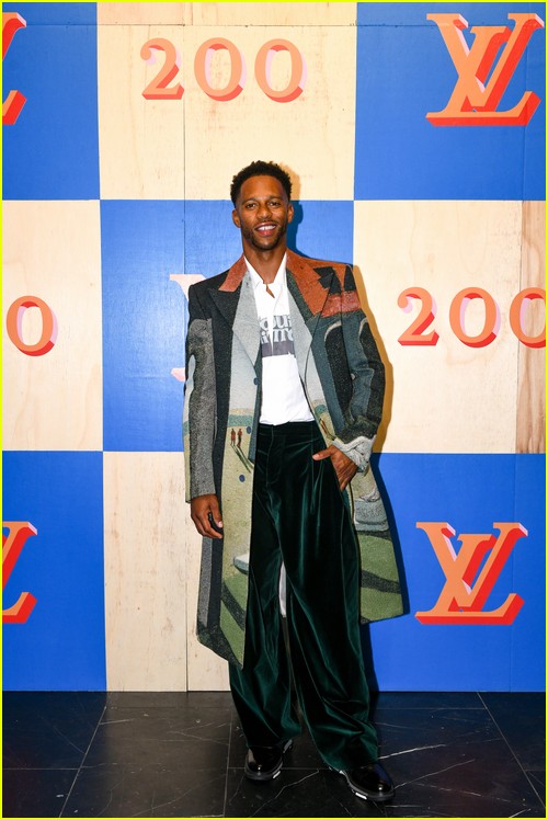Victor Cruz at the Louis Vuitton 200 Trunks event