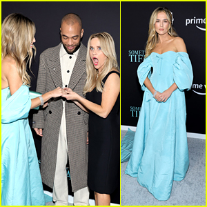 Reese Witherspoon Reacts In The Most Epic Way To Zoey Deutch's Bling At 'Something From Tiffany's' Premiere