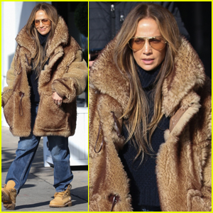 Jennifer Lopez Wears A Fur Coat While Shopping In LA
