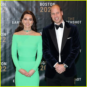 Kate Middleton Matches the Green Carpet at Earthshot Prize Event in Boston with Prince William
