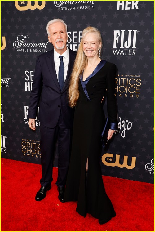 Avatar: The Way of Water director James Cameron and wife Susie at the 2023 Critics Choice Awards