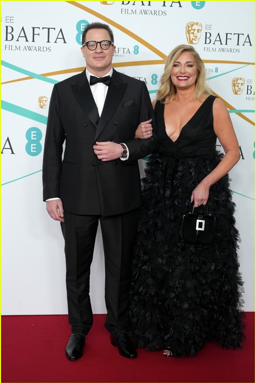 The Whale’s Brendan Fraser with girlfriend Jeanne Moore at the BAFTAs 2023