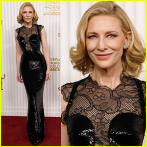 Cate Blanchett Wears Black Lace & Shimmering Dress to SAG Awards 2023