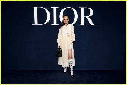 Christian Serratos at the Dior fashion show in Paris