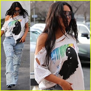 Kim Kardashian Rocks Ripped Jeans For North West's Newest Basketball Game in LA