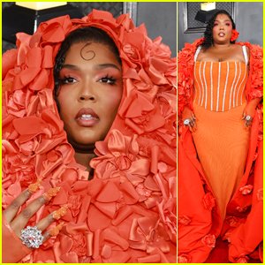 Lizzo Puts on a Floral Display for Grammys 2023 Red Carpet