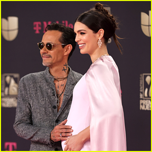 Marc Anthony Cradles Wife Nadia's Baby Bump While Walking Red Carpet at Premio Lo Nuestro