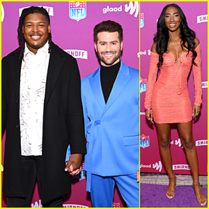 R.K. Russell & Boyfriend Corey O'Brien Couple at GLAAD & NFL Pride Night with Taylor Hale & More