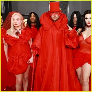 Sam Smith & Kim Petras Wear Matching Red Outfits to Grammys 2023 to Celebrate 'Unholy' Song