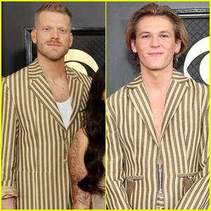 Pentatonix's Scott Hoying & TikTok Star Davis Burleson Wear the Same Suit to Grammys 2023