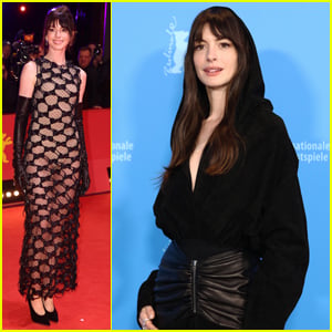 Anne Hathaway Goes Totally Sheer, Dons a Hood While Promoting 'She Came to Me' at Berlinale International Film Festival