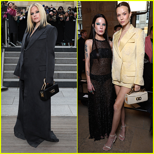 Avril Lavigne & Halsey Make A Case For Square Bags & Sharp Winged Eyeliner at Lanvin's Paris Fashion Show