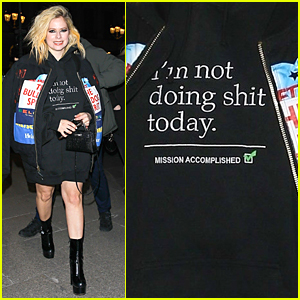 Avril Lavigne Has Messages Written All Over Her Clothes in Paris Following Split From Mod Sun