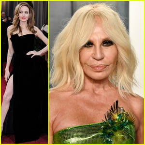 Donatella Versace Revisits Angelina Jolie's Oscars Dress with the Iconic Slit, Talks Its Legacy