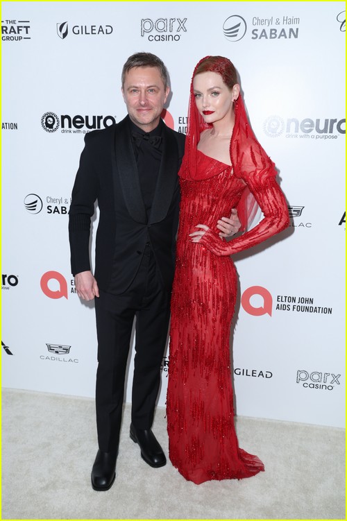 Chris Hardwick and Lydia Hearst at the Elton John Oscar Party 2023