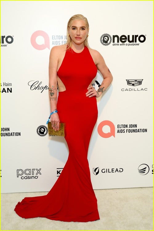 Kesha at the Elton John Oscar Party 2023