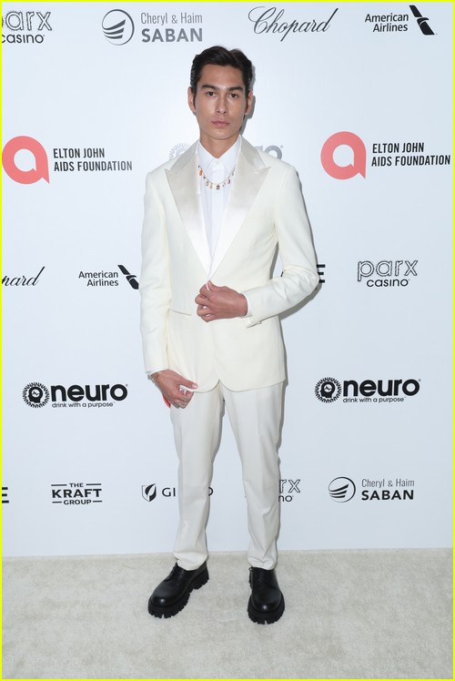 Evan Mock at the Elton John Oscar Party 2023