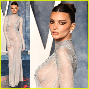 Emily Ratajkowski Shows Off Her Curves In Ultra Sheer Dress at Vanity Fair Oscar Party