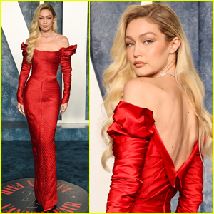 Gigi Hadid Radiates in Red at Vanity Fair Oscar Party 2023